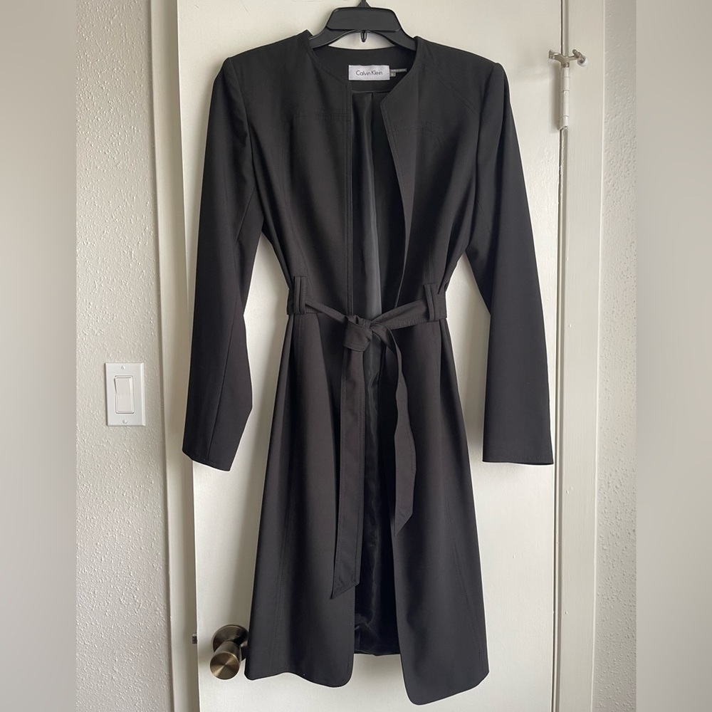 Calvin Klein Women’s Open Front Belted Overcoat